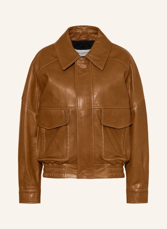 NOUR HAMMOUR Lederjacke RUNA BRAUN