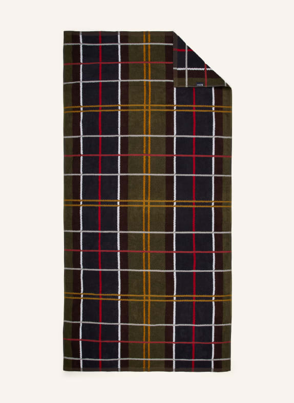 Barbour Ręcznik kąpielowy TARTAN CIEMNOZIELONY / CZERWONY / GRANATOWY