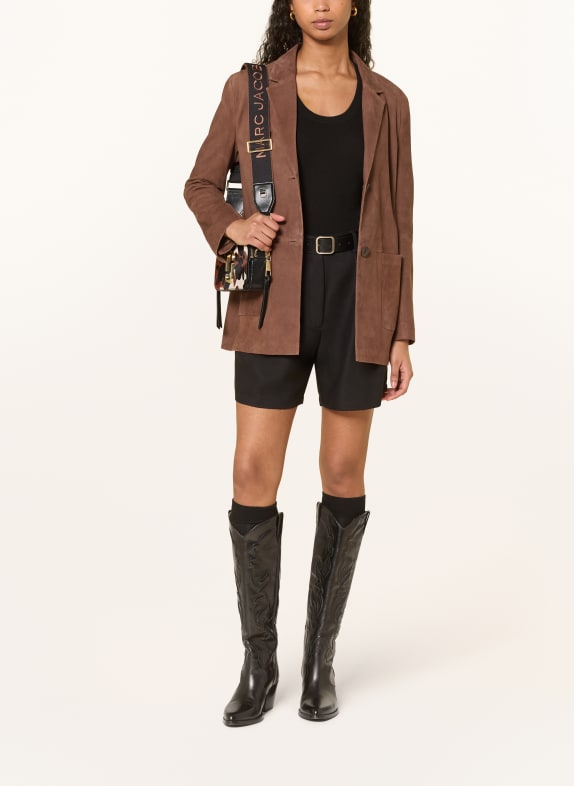 MARC JACOBS Axelväska THE COW HAIRCALF SNAPSHOT SVART / BRUN / GRÄDDE