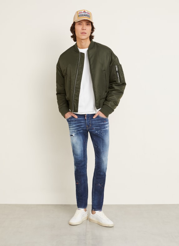 DSQUARED2 Zničená džíny Extra Slim Fit 470 NAVY BLUE