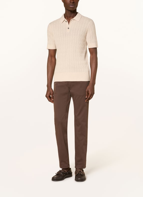 FTC CASHMERE Gebreid poloshirt CAMEL