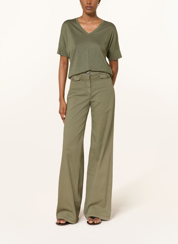 LUISA CERANO Blugi cu croi larg 3672 khaki new old dyed