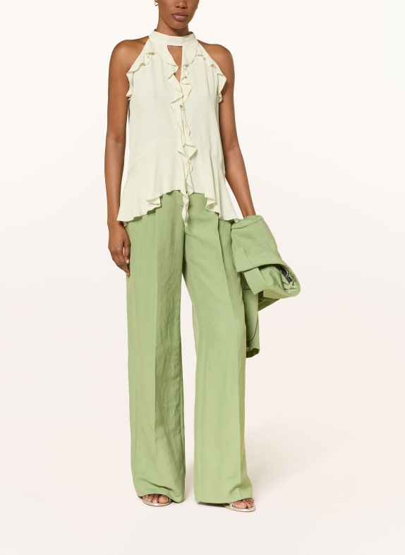 LUISA CERANO Blouse met zijde en volants ECRU