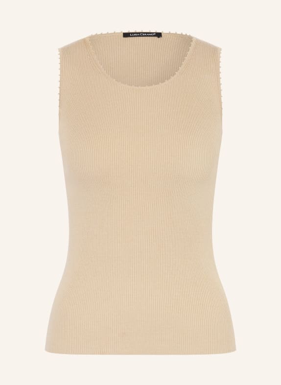 LUISA CERANO pletený top BÉŽOVÁ