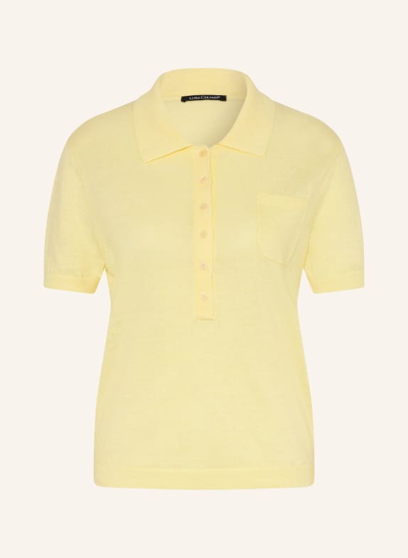 LUISA CERANO Pletené polo tričko z lnu ŽLUTÁ