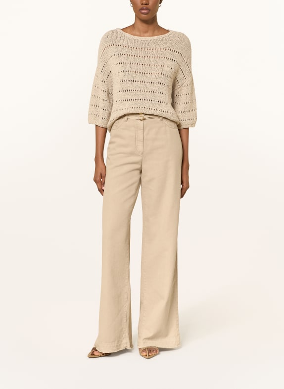 LUISA CERANO Stickad tröja BEIGE