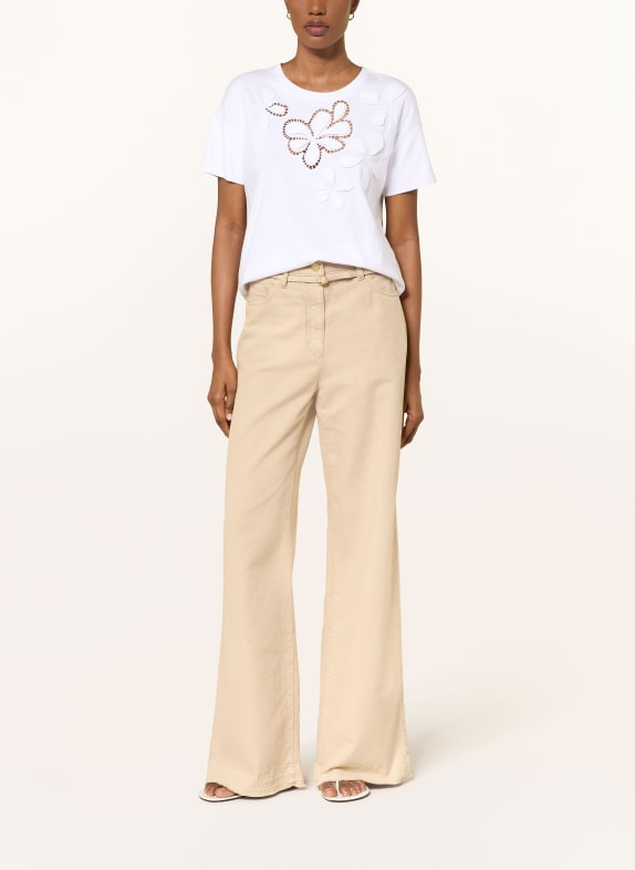 LUISA CERANO T-shirt med hulblonder HVID