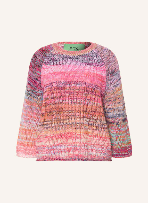 FTC CASHMERE Pullover mit Cashmere PINK / LILA / TÜRKIS