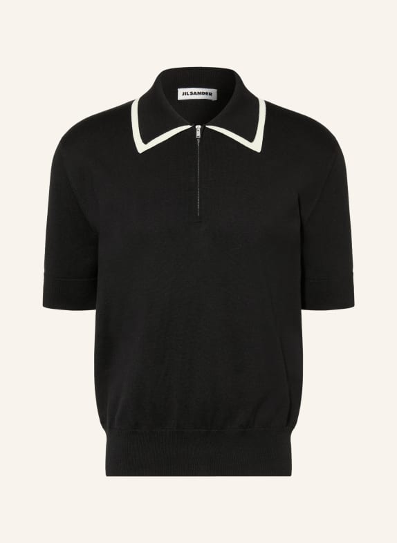 JIL SANDER Strick-Poloshirt SCHWARZ