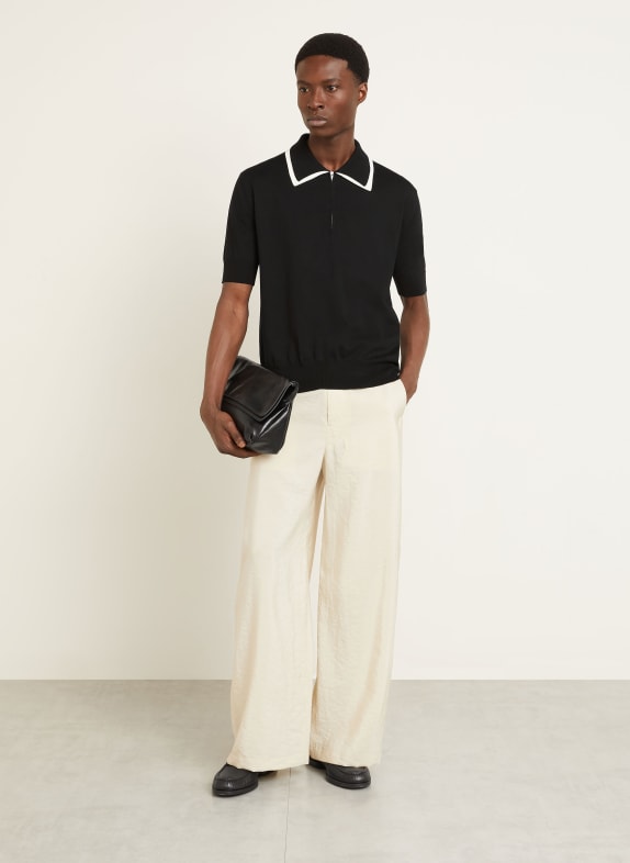 JIL SANDER Gebreid poloshirt ZWART