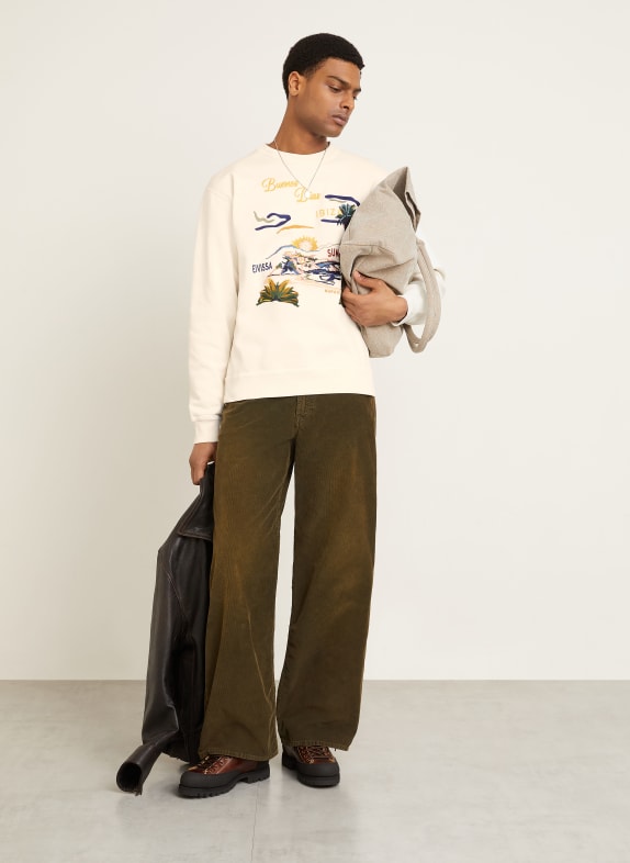 ISABEL MARANT Sweatshirt MIKOY ECRU / GEEL / DONKERBLAUW