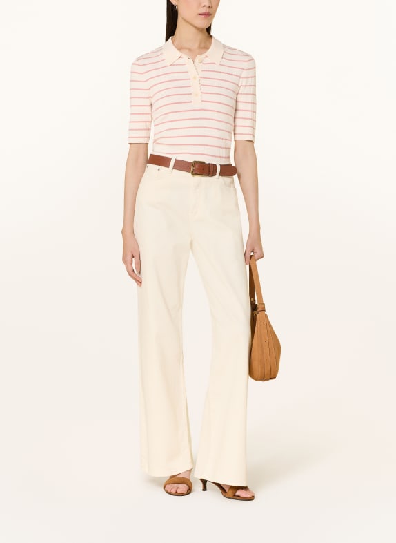 MOS MOSH Gebreid poloshirt MMCALIZ ROSÉ / ECRU