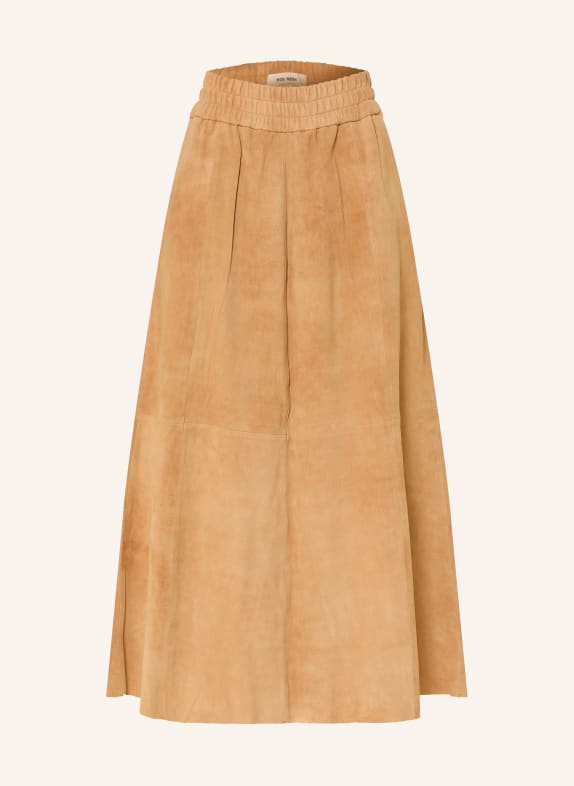 MOS MOSH Leren rok MMDEENA LICHTBRUIN