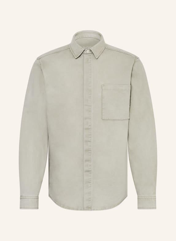 Juvia FRANZ regular fit denim shirt LIGHT GREEN