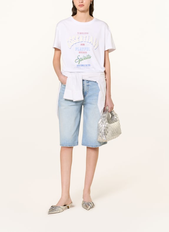 MOS MOSH T-shirt MMRAFT WIT / ROSÉ / LICHTBLAUW