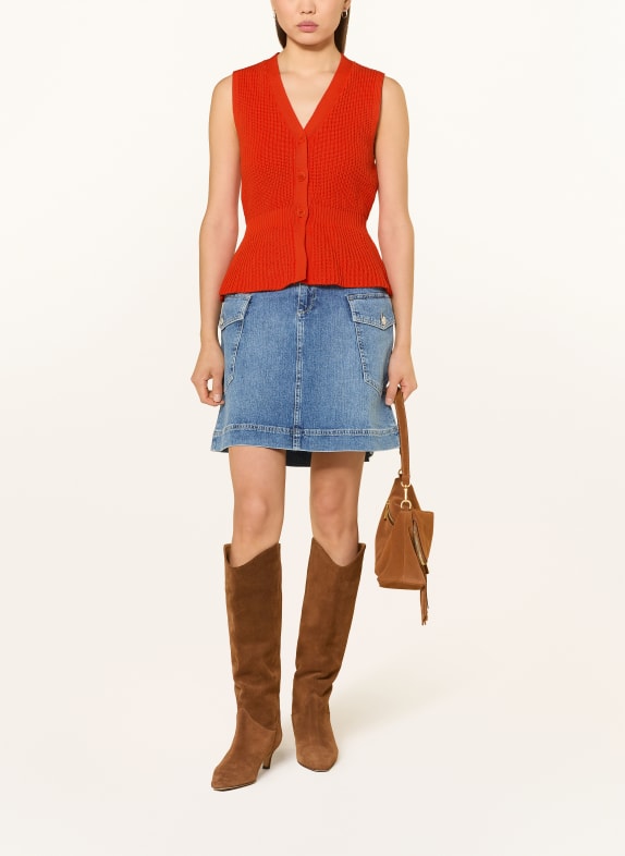 MOS MOSH Gilet en maille MMHERBI ROUGE FLUO