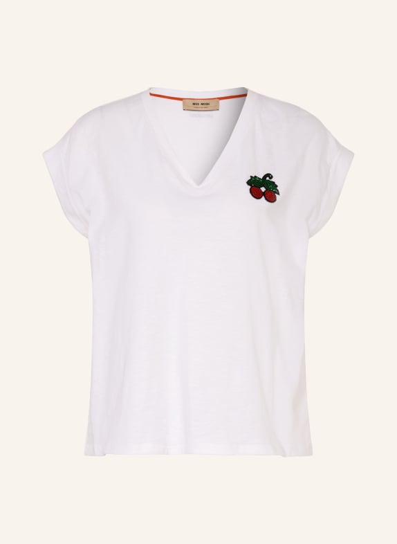 MOS MOSH T-Shirt MMSILAO mit Schmuckperlen WEISS