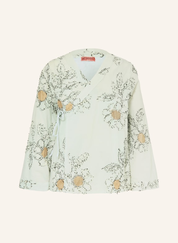 HEYANNO Bluzka kopertowa MMHCHARMING MIĘTOWY / CZARNY