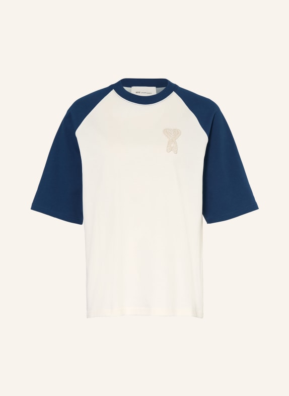 AMI PARIS tričko TMAVĚ MODRÁ / KRÉMOVÁ