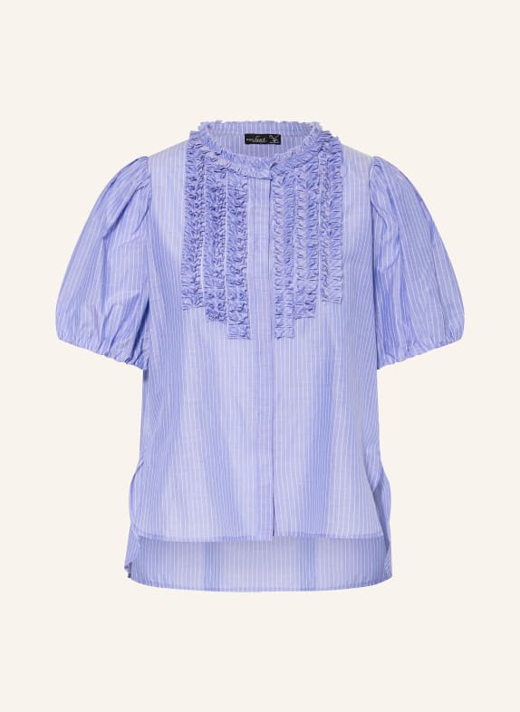 van Laack Bluse VL-TEONA-XX mit Seide BLAU / WEISS