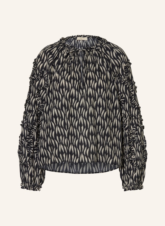 ULLA JOHNSON Blusenshirt AZROU SCHWARZ / ECRU