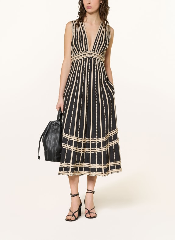 ULLA JOHNSON Kleid PALERMO SCHWARZ / BEIGE