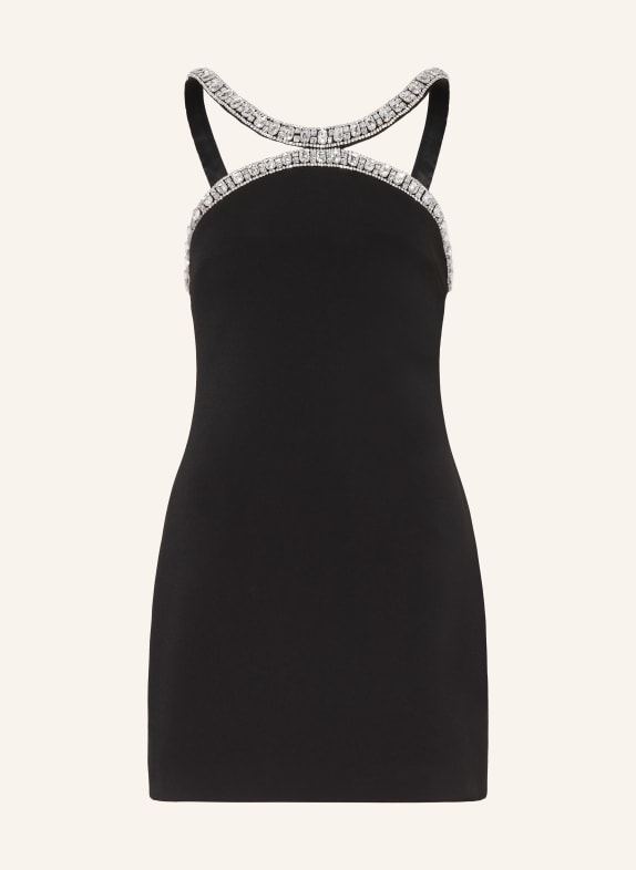 RETROFÊTE Koktejlové šaty AILSA s ozdobnými kamínky ČERNÁ
