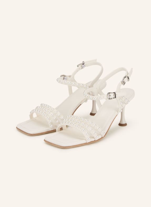 KENNEL & SCHMENGER Sandals with decorative pearls CREAM