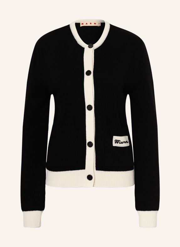 MARNI kardigan CZARNY / BIAŁY