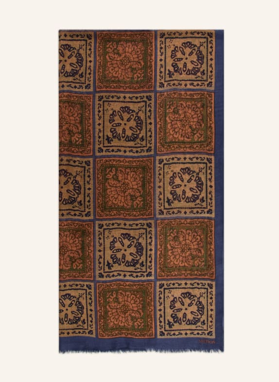 STETSON Šála SUMMER TILES BÉŽOVÁ / HNĚDÁ / MODRÁ