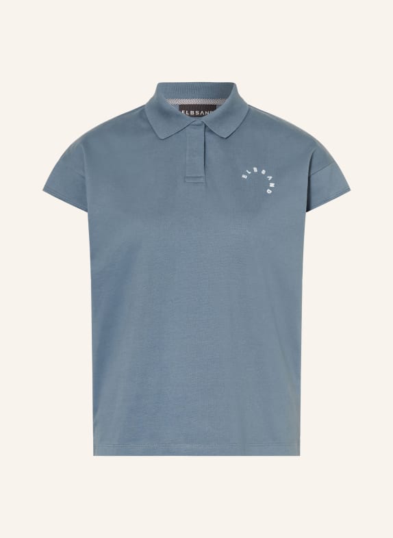ELBSAND TORVA piqué polo shirt BLUE GRAY / WHITE