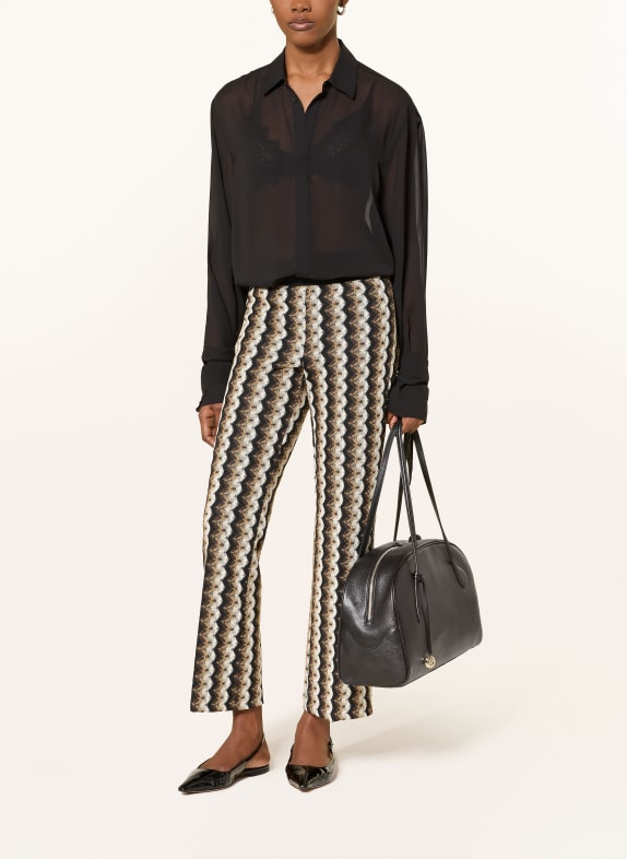 CAMBIO Gehaakte broek FAITH ZWART / BRUIN / CRÈME