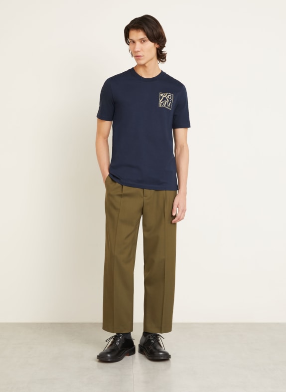 MARNI T-shirt DONKERBLAUW / BEIGE