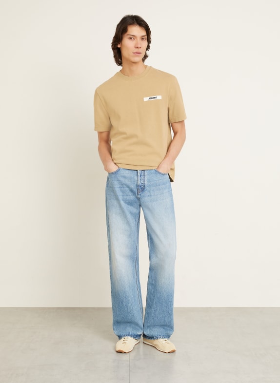 JACQUEMUS T-shirt LE TSHIRT GROS GRAIN KAMEL