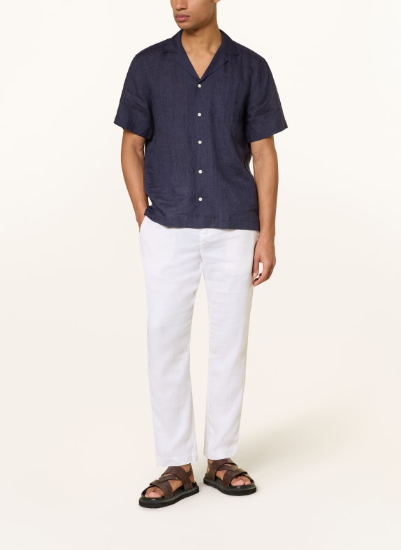 FRESCOBOL CARIOCA ANGELO Resort-overhemd, extra slim fit, van linnen DONKERBLAUW