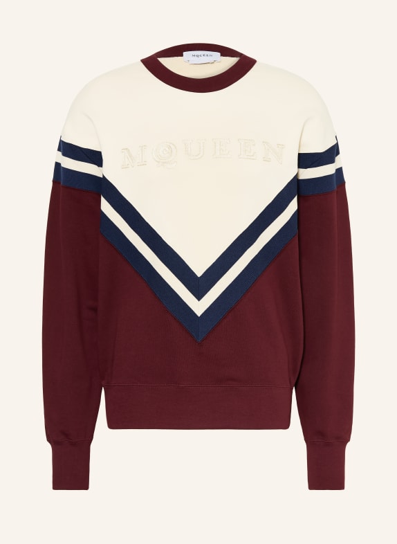 McQUEEN Sweatshirt DUNKELROT / BEIGE / DUNKELBLAU