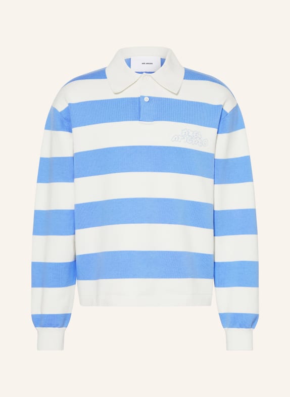 AXEL ARIGATO Strick-Rugbyshirt REY mit Merinowolle HELLBLAU / WEISS