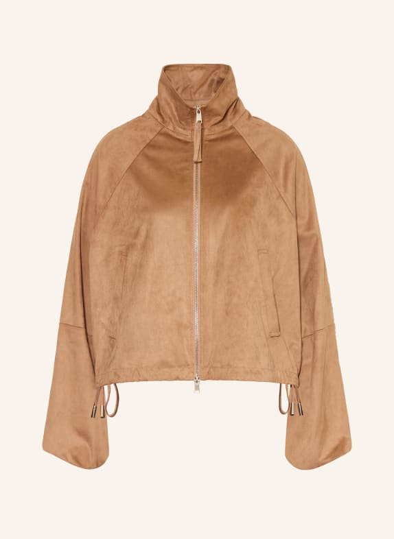 BEAUMONT ERIS leather-look blouson jacket CAMEL