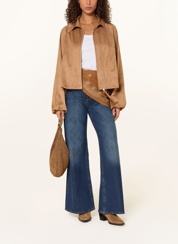 BEAUMONT ERIS leather-look blouson jacket CAMEL