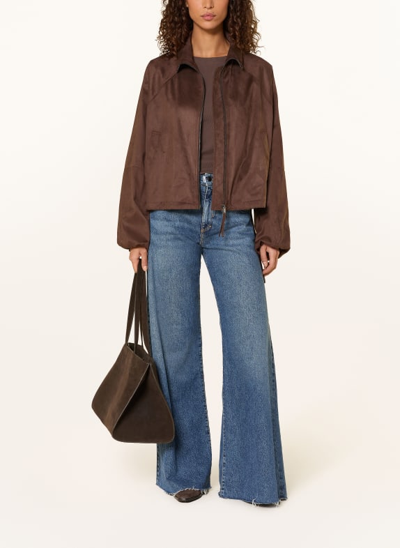 BEAUMONT ERIS leather-look blouson jacket DARK BROWN