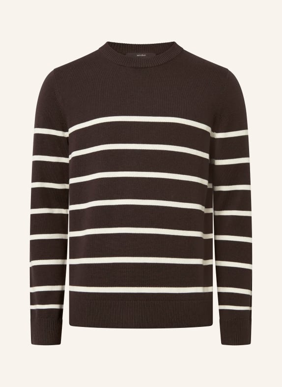 windsor. Pullover NEDO DUNKELBRAUN / ECRU