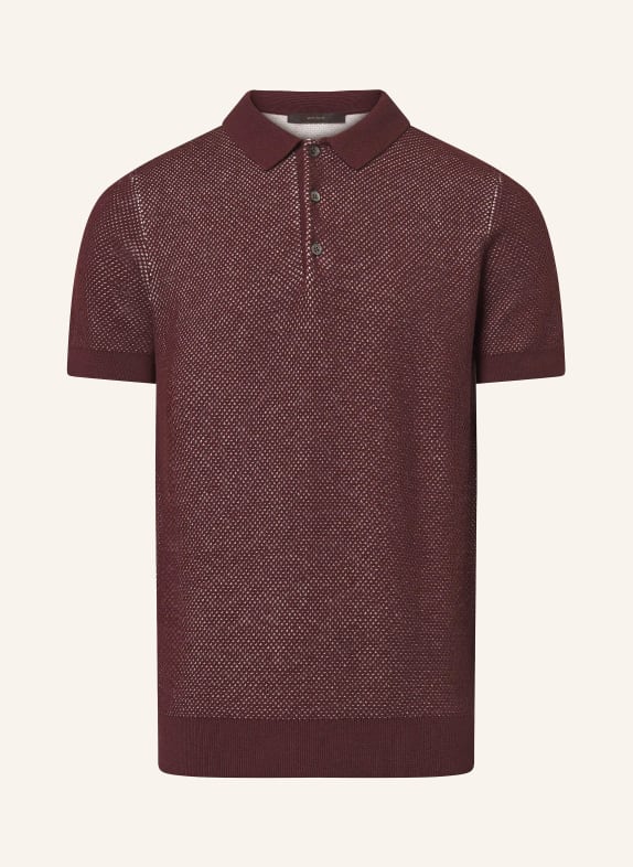 windsor. CASHMILO knitted polo shirt COGNAC / WHITE