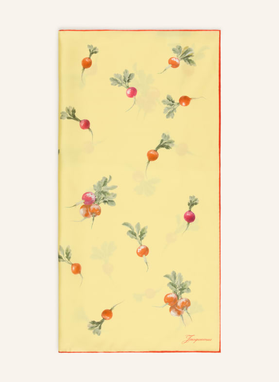 JACQUEMUS Seidentuch LE FOULARD RADIS GELB / DUNKELROT / GRÜN