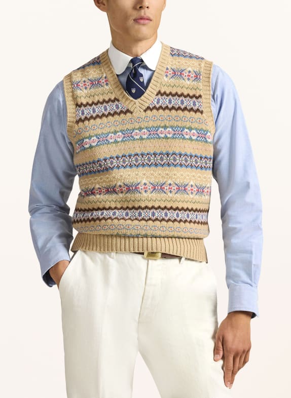 POLO RALPH LAUREN pullunder BEIGE / BRUIN / BLAUW