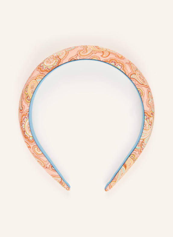 ETRO Hedvábný čelenka LOSOSOVÁ / TMAVĚ ŽLUTÁ / MÁTOVÁ