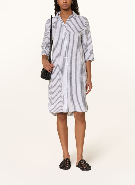 lilienfels Sukienka koszulowa z lnu BIAŁY / CZARNY