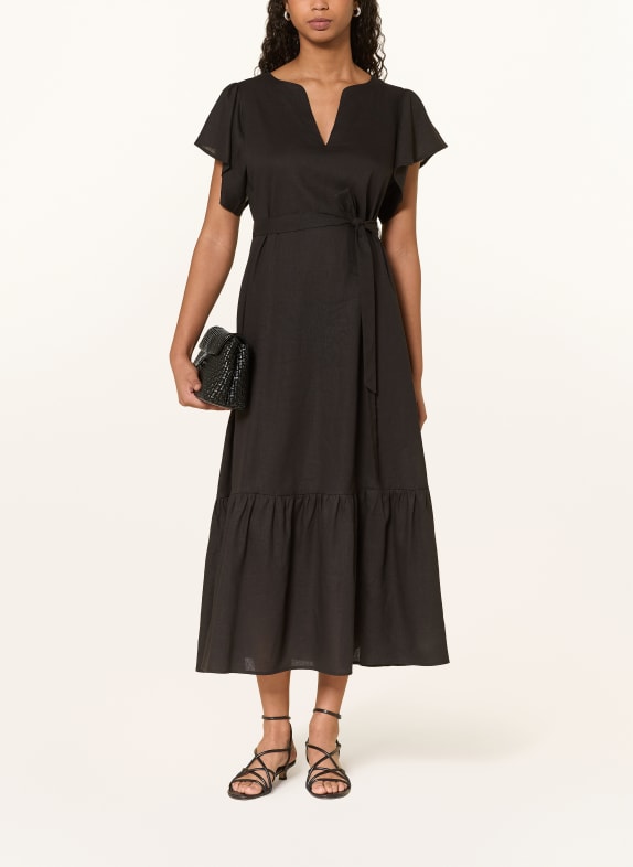 lilienfels Kleid mit Leinen SCHWARZ