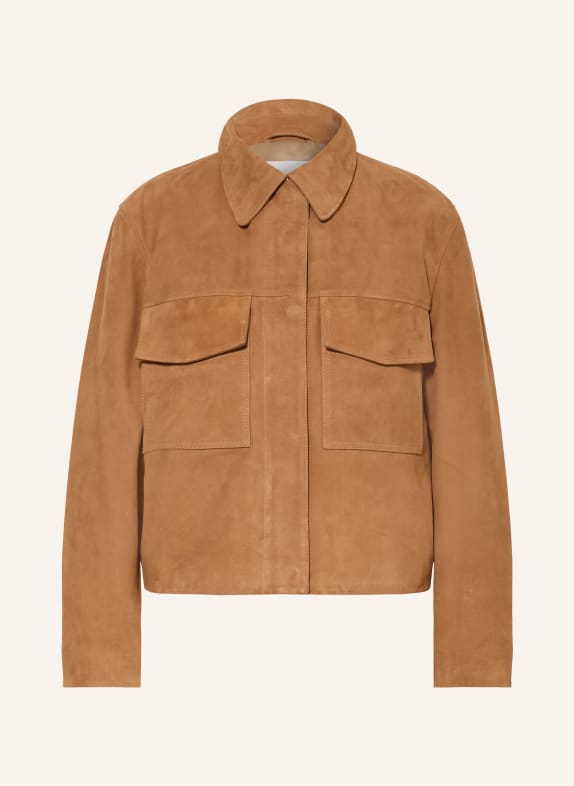 IQ STUDIO Lederjacke COGNAC