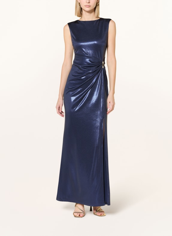 LAUREN RALPH LAUREN Abendkleid mit Schmucksteinen DUNKELBLAU