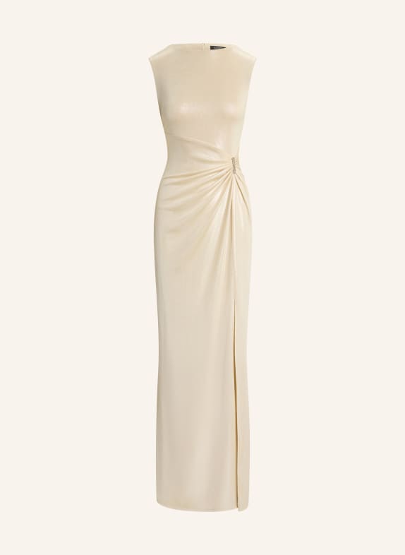 LAUREN RALPH LAUREN Abendkleid mit Schmucksteinen BEIGE